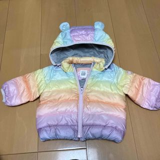 ベビーギャップ(babyGAP)のBABYGAP ベビーギャップ　くま耳レインボーダウン　0〜6months(ジャケット/コート)