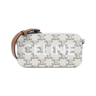 セリーヌ　CELINE ラージトリオ ショルダーバッグ シルバー18cmD