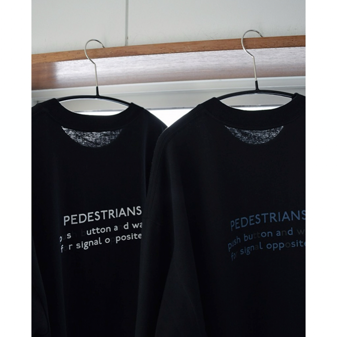 blackバックプリントAntwort PEDESTRIAN LS T-SHIRT 白 ロンT Tシャツ