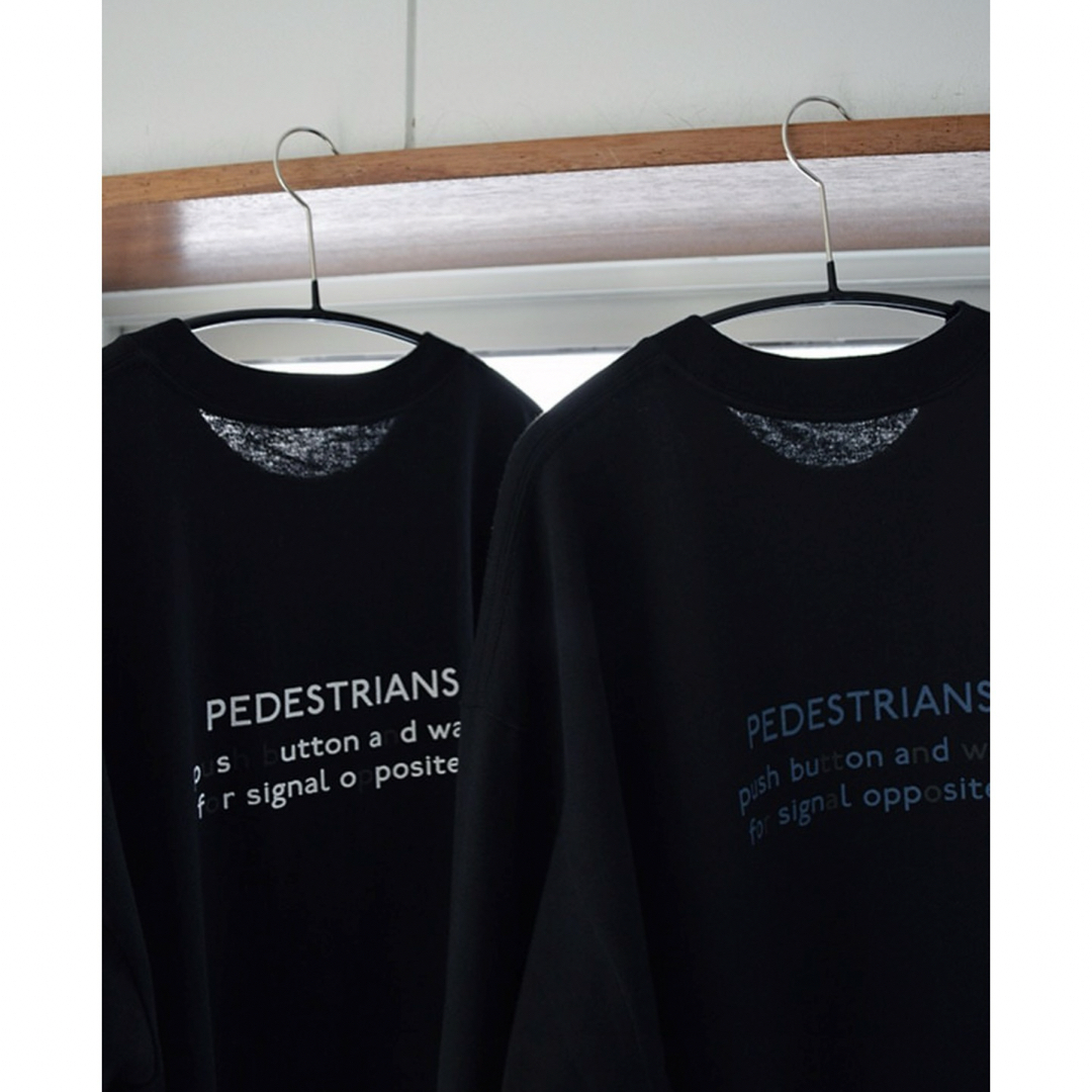 blackバックプリントAntwort PEDESTRIAN LS T-SHIRT 青 ロンT Tシャツ