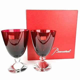 バカラ(Baccarat)の◇未使用 ◆ バカラ　ベガ　レッド　スモールグラス　ペア　箱つき(食器)