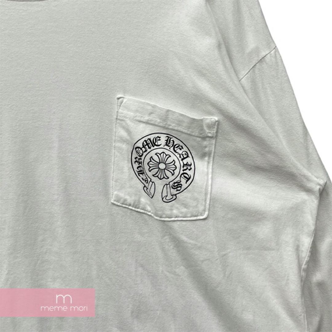 Chrome Hearts(クロムハーツ)のCHROME HEARTS Las Vegas Horseshoe L/S Tee クロムハーツ ラスベガス限定ロングスリーブホースシューTシャツ 長袖カットソー ロンT 袖フローラルプリント ホワイト サイズXL 【231222】【中古-B】【me04】 メンズのトップス(Tシャツ/カットソー(半袖/袖なし))の商品写真