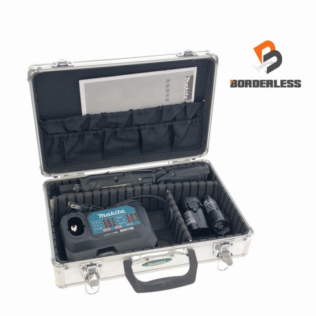 Makita(マキタ)の☆中古品☆makita マキタ 7.2V 充電式ペンインパクトドライバー TD022D 黒 バッテリー2個(1.5Ah) 充電器 ケース付 コードレス 83090 自動車/バイクのバイク(工具)の商品写真