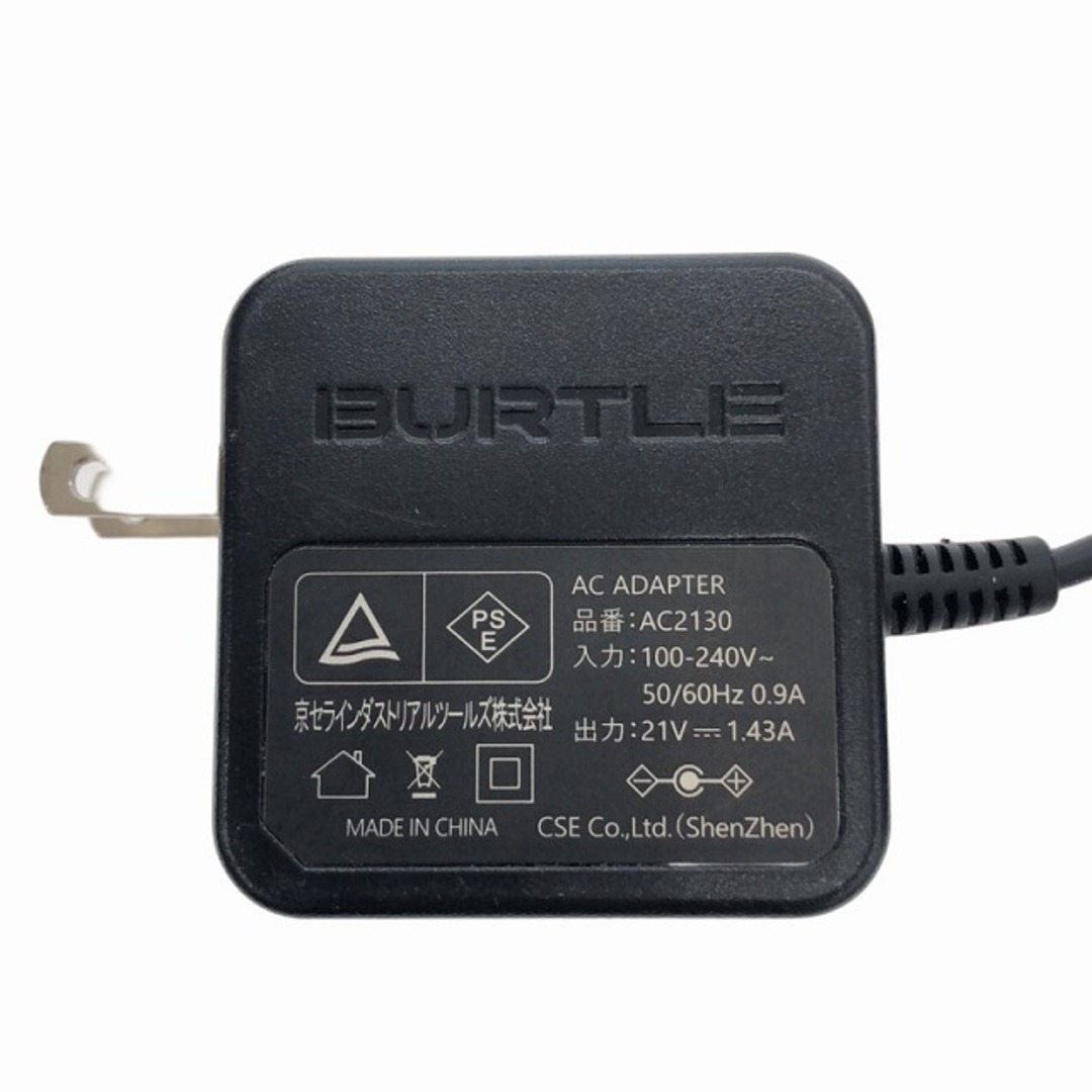 BURTLE(バートル)の☆比較的綺麗です☆BURTLE バートル 17V 空調服用バッテリー AC300 サーモクラフト EST.2011 アダプタAC2130付き 83147 自動車/バイクのバイク(工具)の商品写真