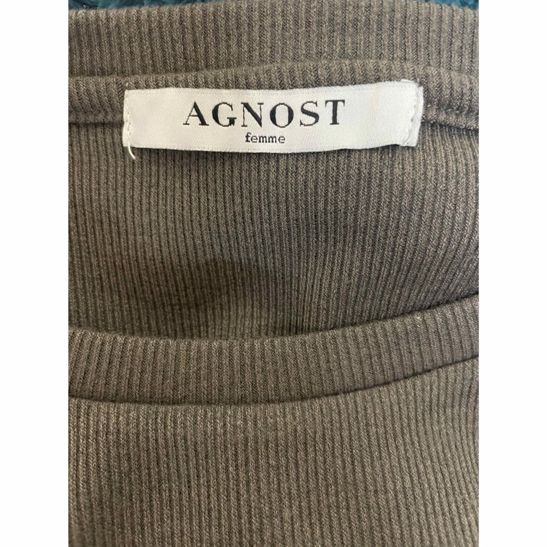 AGNOST(アグノスト)のAGNOST 長袖デザインリブカットソー/ロンT レディースのトップス(カットソー(長袖/七分))の商品写真