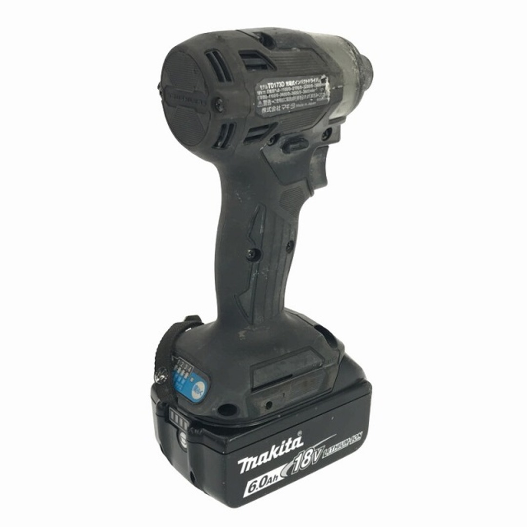 Makita(マキタ)の☆中古品☆makita マキタ 18V 充電式インパクトドライバー TD173DRGXB 黒/ブラック バッテリー2個(18V 6.0Ah) 充電器 ケース付 83019 自動車/バイクのバイク(工具)の商品写真