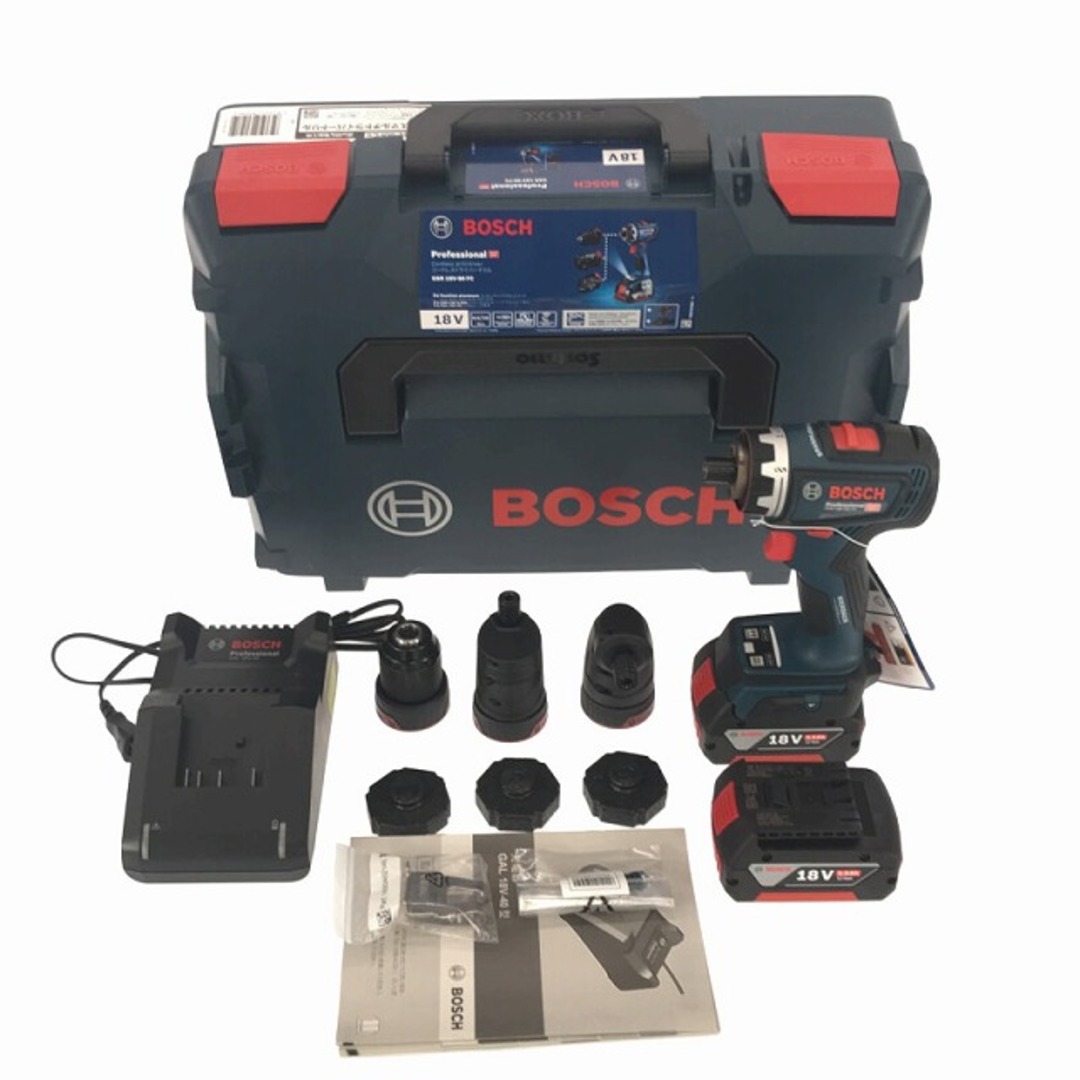 BOSCH(ボッシュ)の☆未使用☆BOSCH ボッシュ 18V コードレスマルチドライバードリル GSR18V-90FC バッテリー2個(5.0Ah) チャック3個 充電器 ケース付 83061 自動車/バイクのバイク(工具)の商品写真