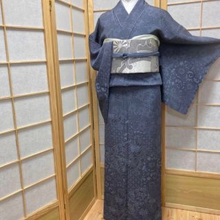 ［8383］訪問着 美品 未使用 花切嵌文様 しつけ付 正絹 着物 袷