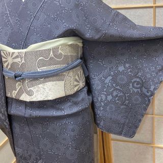 ［8383］訪問着 美品 未使用 花切嵌文様 しつけ付 正絹 着物 袷