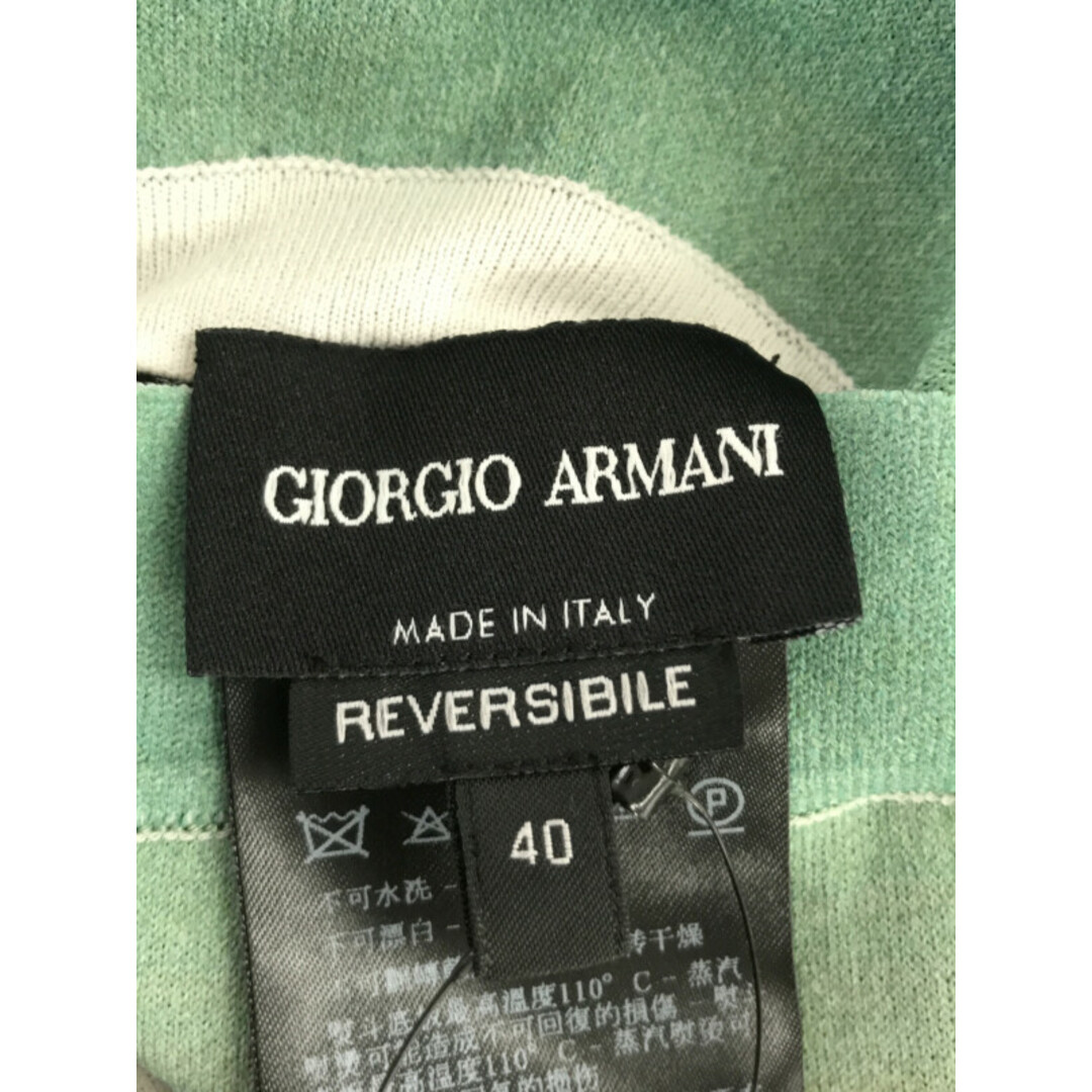 Giorgio Armani(ジョルジオアルマーニ)のGIORGIO ARMANI ジョルジオアルマーニ 20AW オープンフロント リバーシブルロングカーディガン コート 3KAL01  AM44Z ブラック×グリーン系 40 レディースのトップス(カーディガン)の商品写真