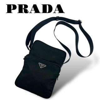 プラダ(PRADA)の良品 大人気 プラダ ミニショルダーバッグ クロスボディ 黒 ナイロン 白タグ(ショルダーバッグ)