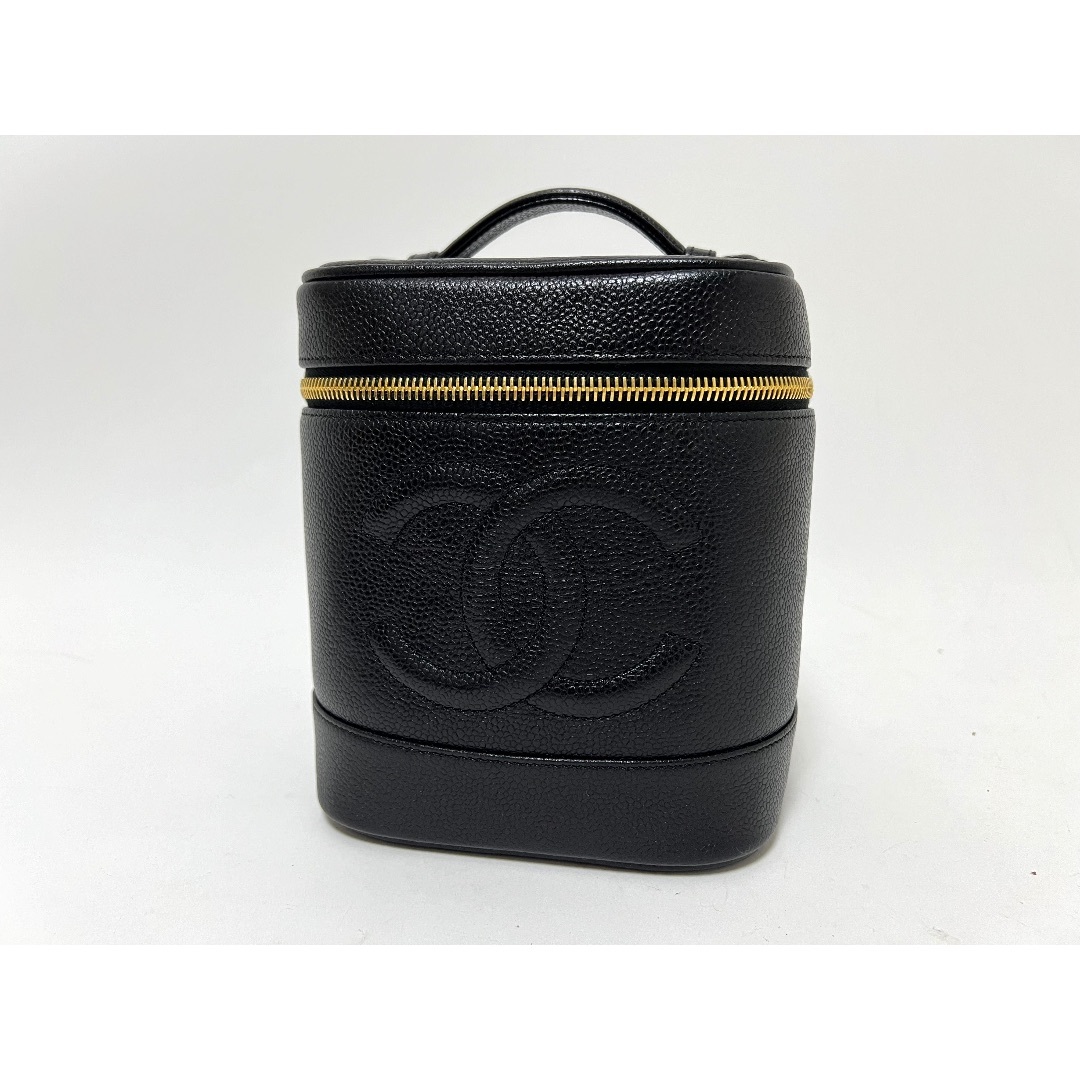 CHANEL - CHANEL シャネル キャビアスキン バニティバッグ 化粧バッグ ハンドバッグ CCマーク ブラック カード 42番 ヴィンテージ 美品