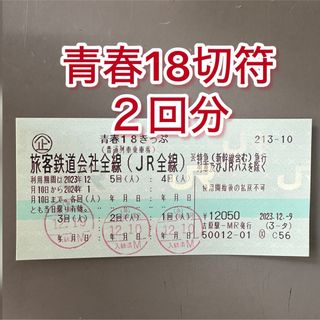 ジェイアール(JR)の青春18切符２回分　返却不用(鉄道)