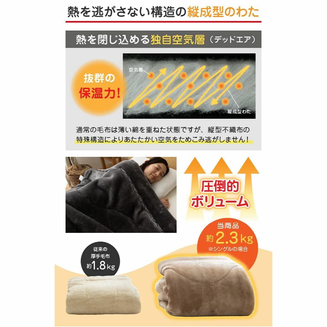AQUA（アクア） 毛布 シャンパンゴールド シングル (140×200cm)  インテリア/住まい/日用品の寝具(布団)の商品写真