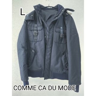 コムサデモード(COMME CA DU MODE)の【COMME CA DU MODE】黒 ジャケット ブルゾン L 訳ありメンズ(ナイロンジャケット)