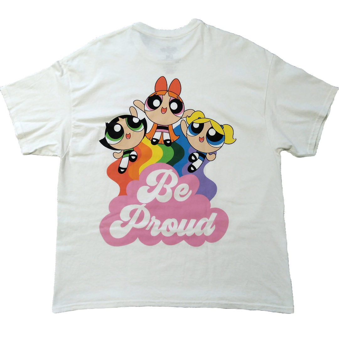 パワーパフガールズ　Tシャツ　2XL　白　アニメT　カトゥーンネットワーク * メンズのトップス(Tシャツ/カットソー(半袖/袖なし))の商品写真