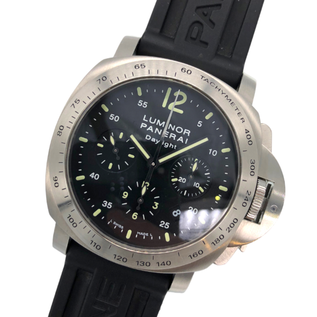 時計パネライ PANERAI ルミノール クロノ デイライト PAM00250 ブラック SS/ラバーベルト メンズ 腕時計