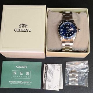 オリエント(ORIENT)の極美品【稼働品】ORIENT　オリエント　ネイビー　シルバー　ダイバー　クォーツ(腕時計(アナログ))