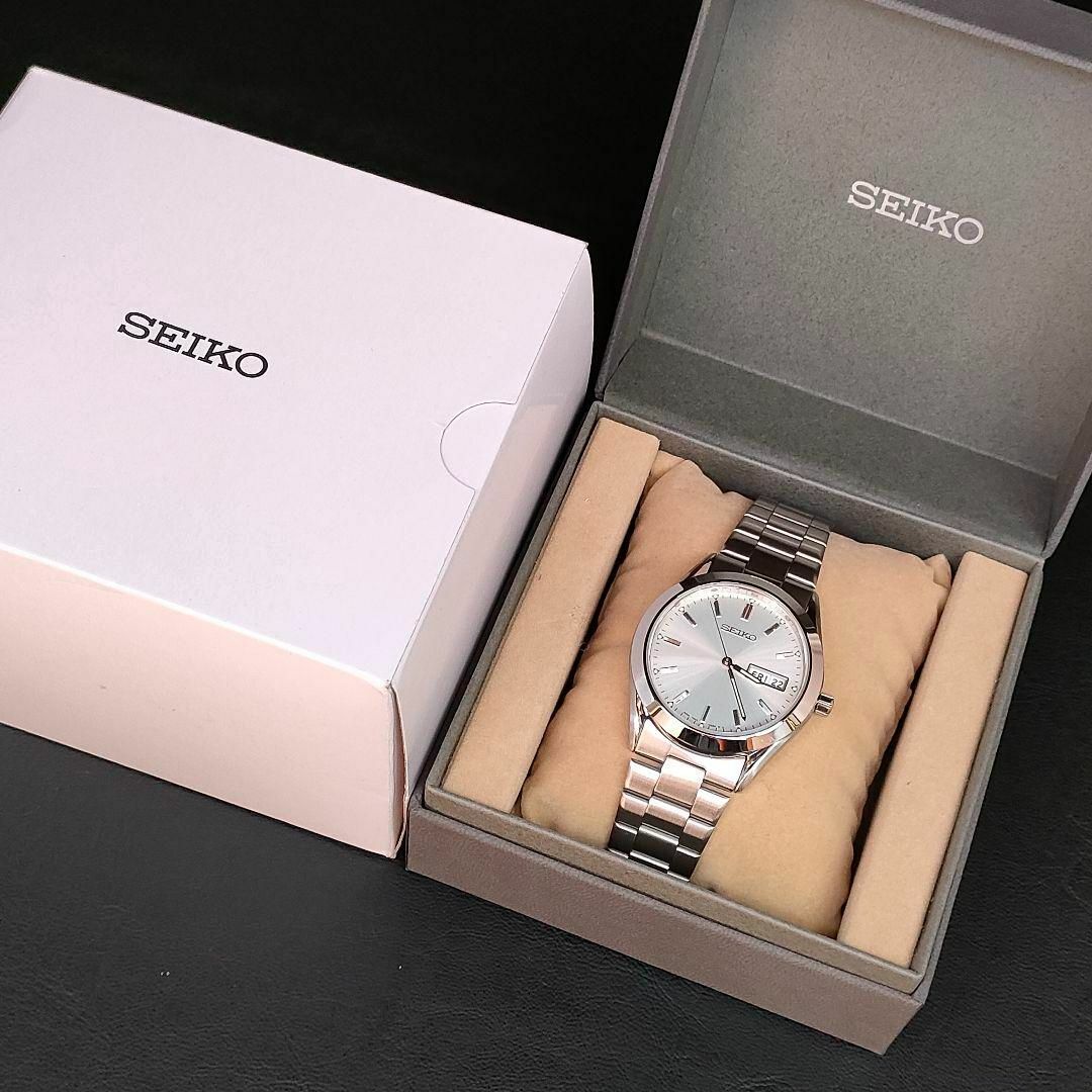 極美品【稼働品】SEIKO　セイコー　7N43　ホワイト　シルバー　クォーツQZ約37㎝腕周り