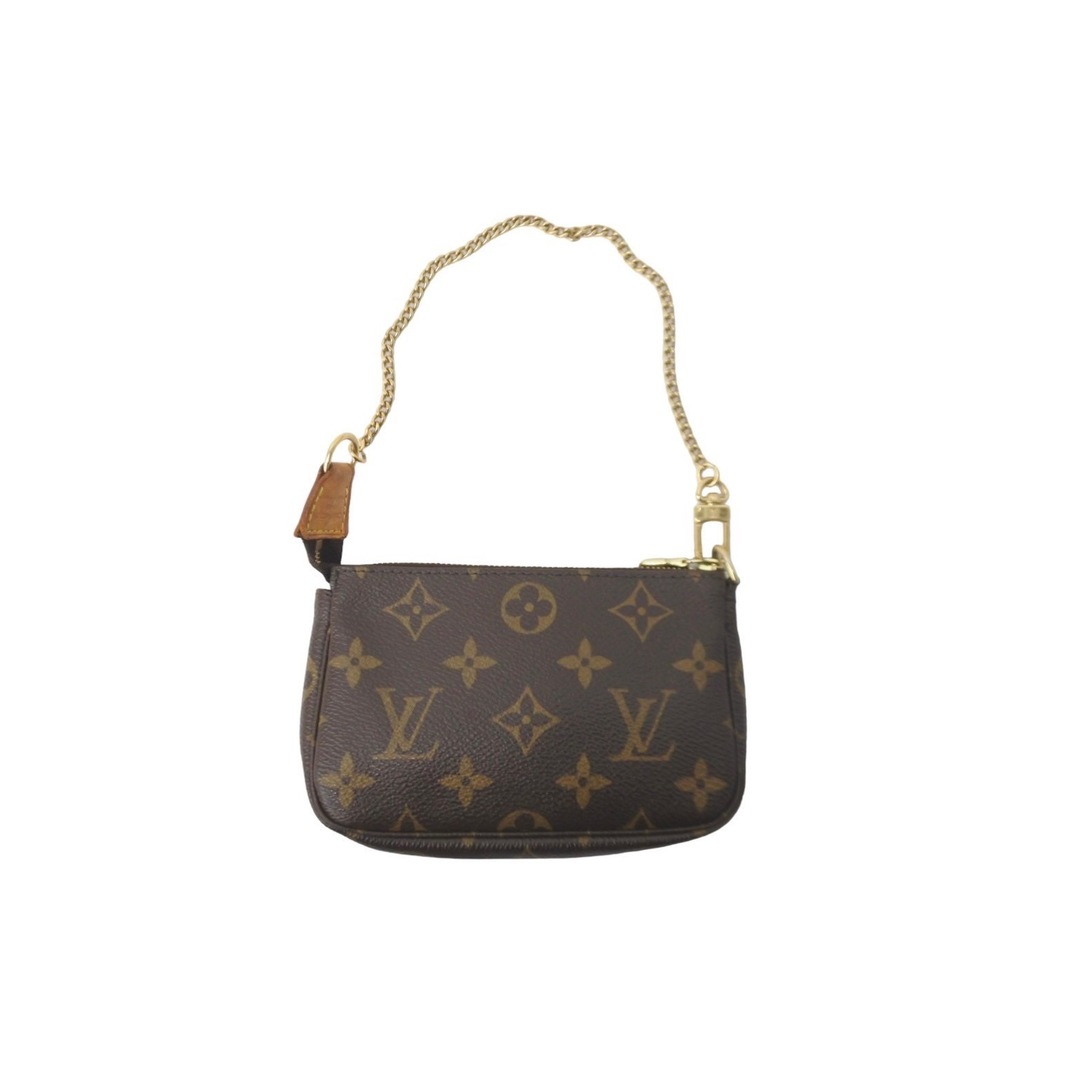 開閉式LOUIS VUITTON ルイヴィトン ポーチ M58009 ミニポシェット アクセソワール モノグラム ブラウン ゴールド金具 美品  58291