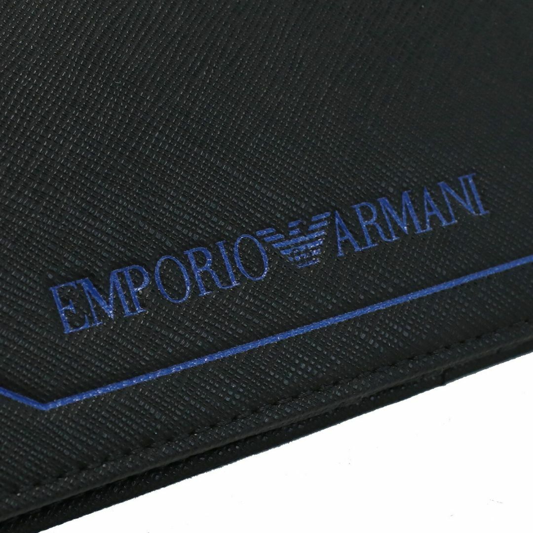 Armani(アルマーニ)の【新品・未使用】アルマーニ ARMANI ２つ折り長財布 ブラック メンズ メンズのファッション小物(長財布)の商品写真