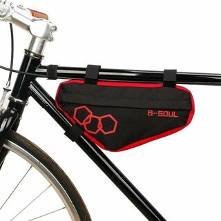 自転車用フレームバッグ レッド トライアングルバッグ 三角バッグ 財布やモバイル(バッグ)