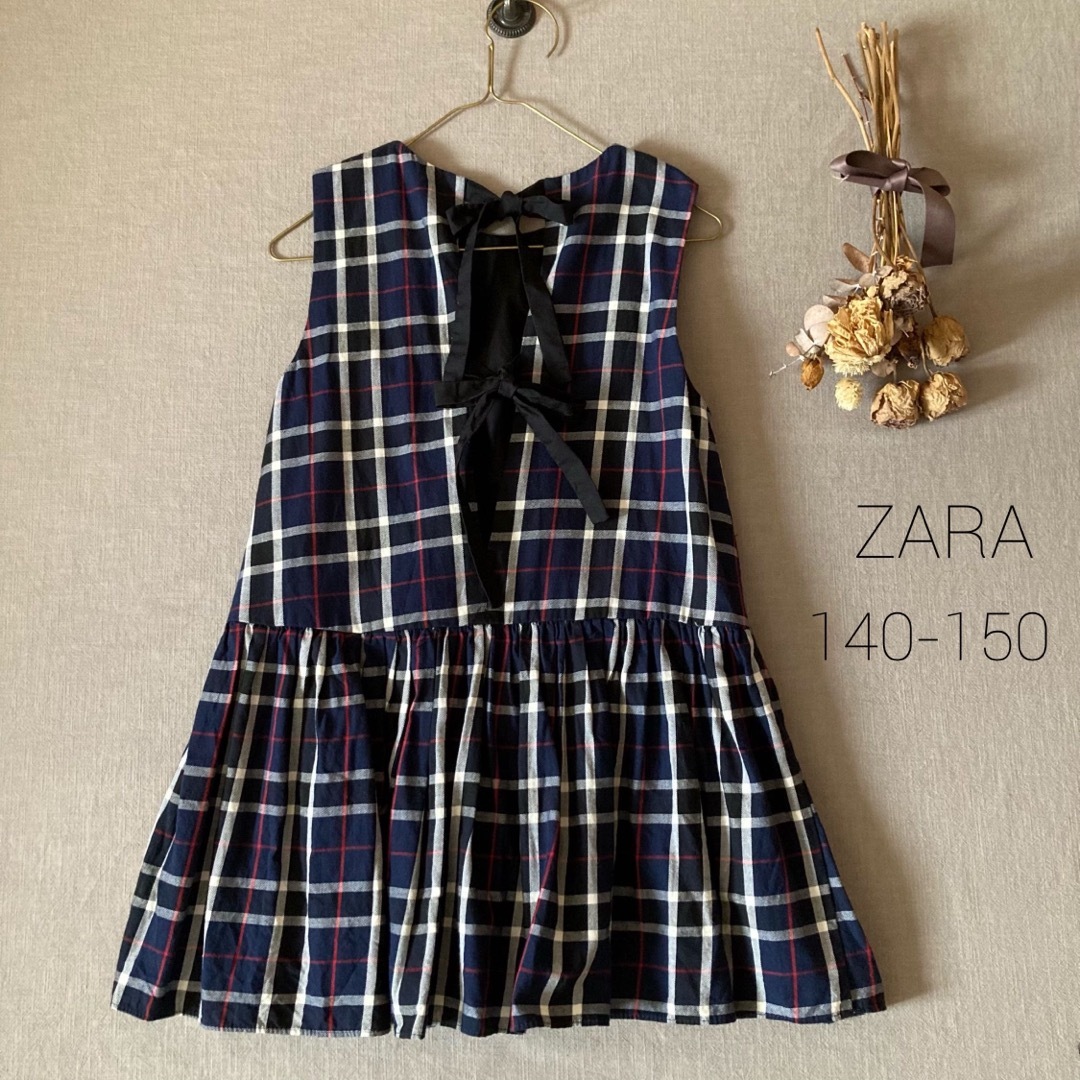 ZARA KIDS(ザラキッズ)のZARA ✾ザラガール バックリボン☽チュニックワンピース140 150 キッズ/ベビー/マタニティのキッズ服女の子用(90cm~)(ワンピース)の商品写真