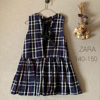 ザラキッズ(ZARA KIDS)のZARA ✾ザラガール バックリボン☽チュニックワンピース140 150(ワンピース)