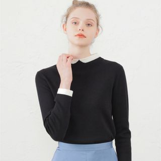 マッキントッシュフィロソフィー(MACKINTOSH PHILOSOPHY)のCleric Collar Knit ロングスリーブ(ニット/セーター)