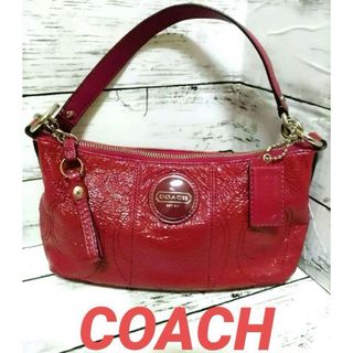 コーチ(COACH)のCOACH パテントレザー 2WAY 落ち着いたレッド系 (ハンドバッグ)