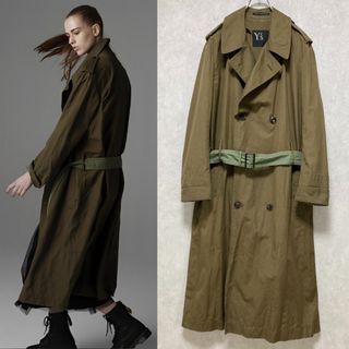 ワイズ(Y's)のY's 14AW コットンリネン トレンチコート カーキ2(トレンチコート)