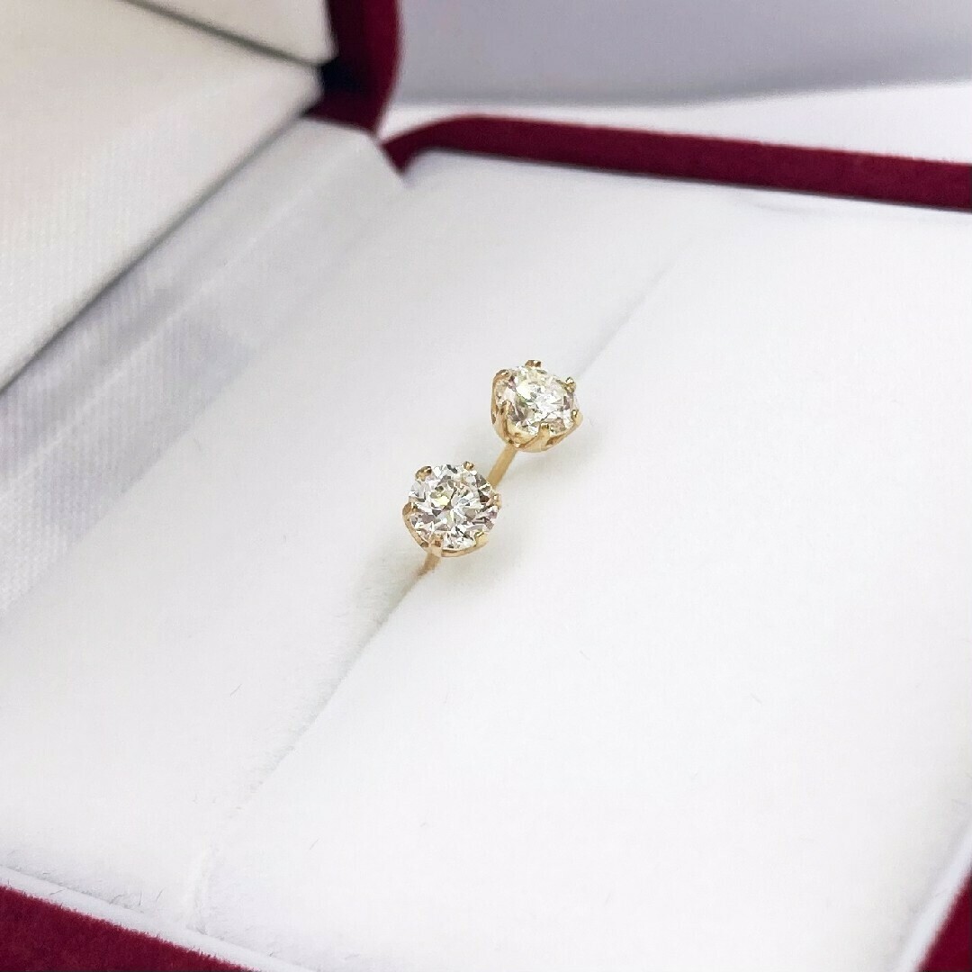 新品】ダイヤモンド 一粒ピアス トータル0.5ct K18 YG 新品】ダイヤモンド 一粒ピアス トータル0.5ct K18 YG