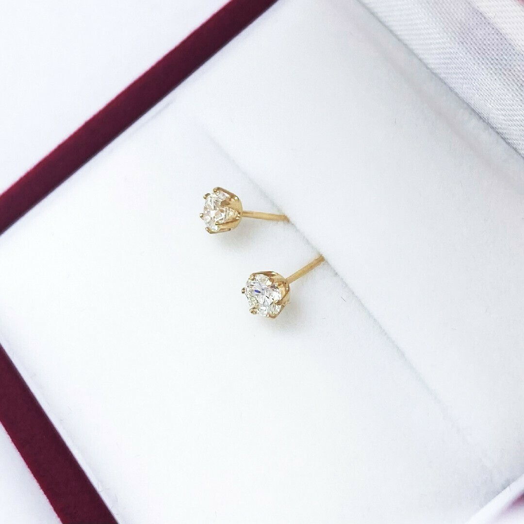 新品】ダイヤモンド 一粒ピアス トータル0.5ct K18 YG 新品】ダイヤモンド 一粒ピアス トータル0.5ct K18 YG
