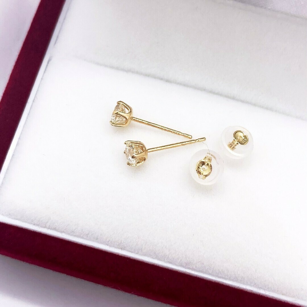 新品】ダイヤモンド 一粒ピアス トータル0.5ct K18 YG 新品】ダイヤモンド 一粒ピアス トータル0.5ct K18 YG