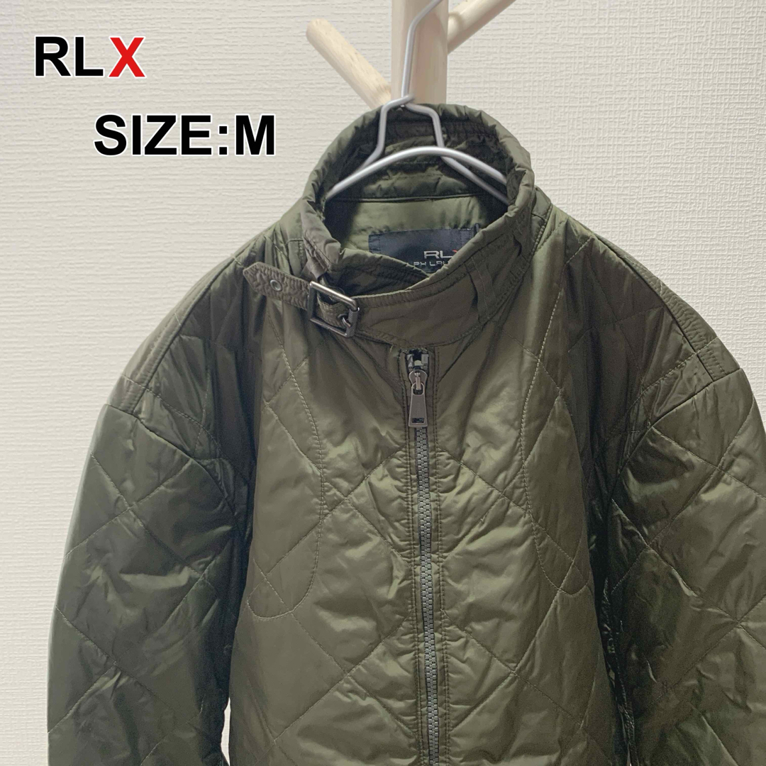 RLX（RalphLauren）(アールエルエックス)のRLX ラルフローレン キルティングジャケット カーキ ナイロン Mサイズ メンズのジャケット/アウター(ナイロンジャケット)の商品写真