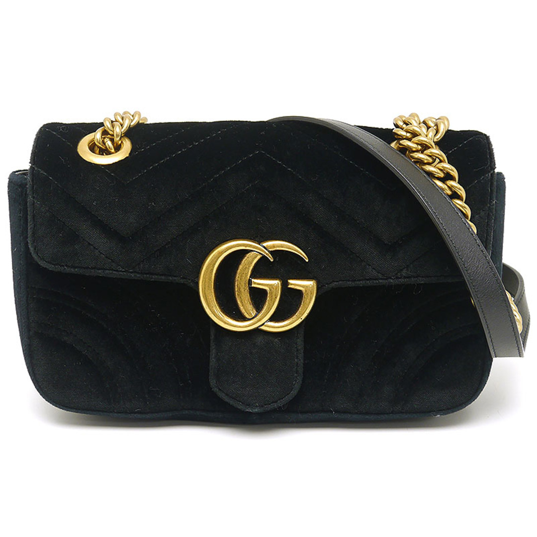 GUCCI - グッチ GGマーモント チェーンショルダーバッグ 446744 ブラック