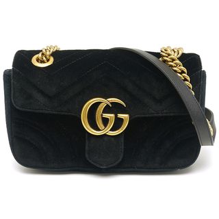 グッチ(Gucci)のグッチ GGマーモント チェーンショルダーバッグ 446744 ブラック(ショルダーバッグ)