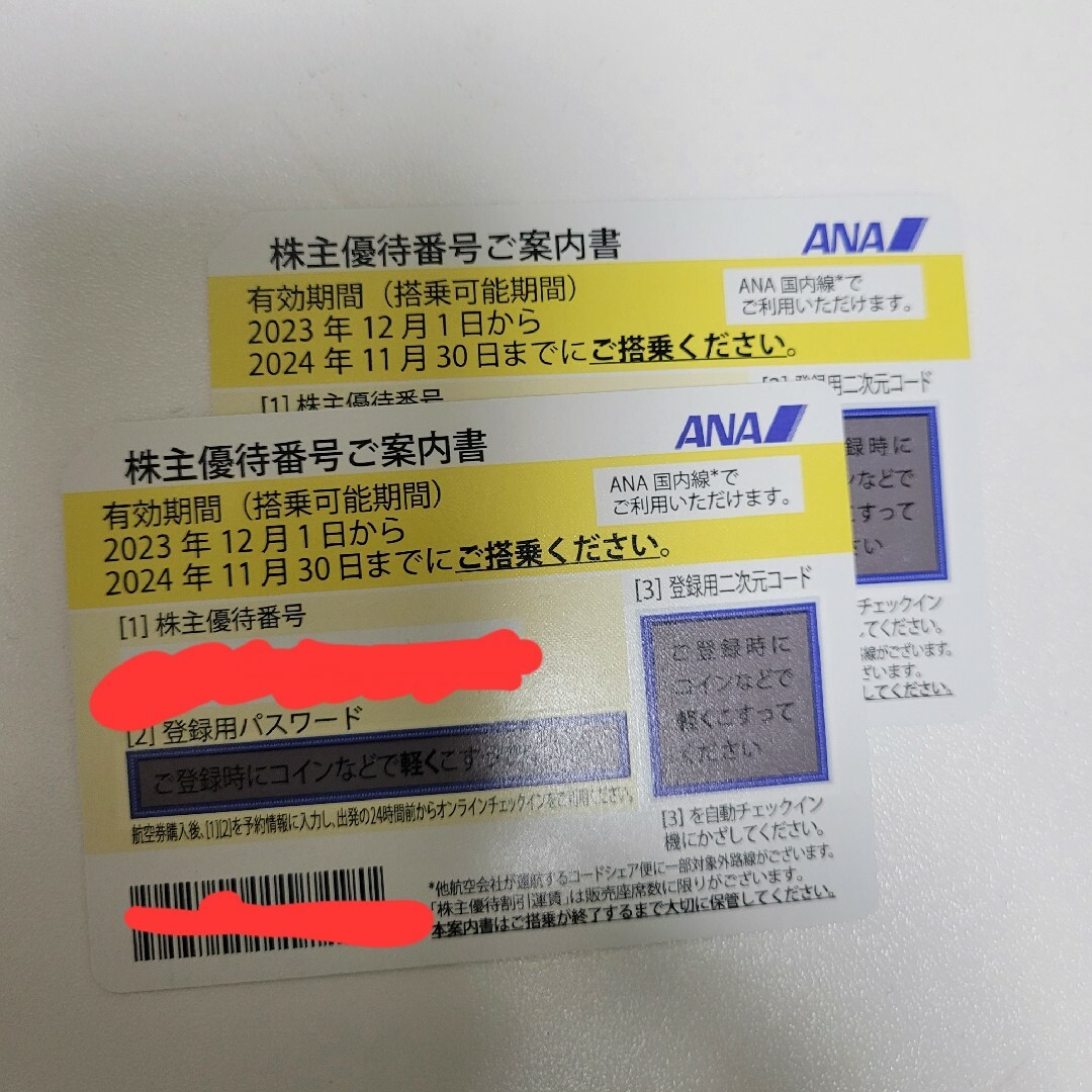 ANA(全日本空輸)(エーエヌエー(ゼンニッポンクウユ))のANA 株主優待　2枚 チケットの優待券/割引券(その他)の商品写真