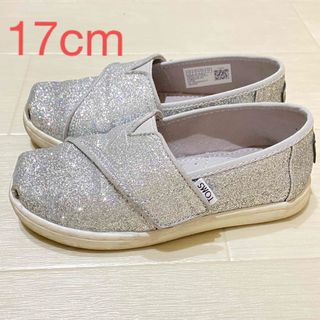 トムズ(TOMS)のTOMS トムズ17cm 女の子 キッズ シルバーグリッター スリッポン(スリッポン)