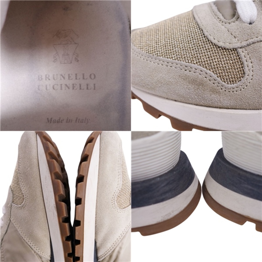 ブルネロクチネリ BRUNELLO CUCINELLI スニーカー ローカット スウェードレザー キャンバス シューズ 靴 レディース イタリア製  37(24cm相当) グレー/ベージュ