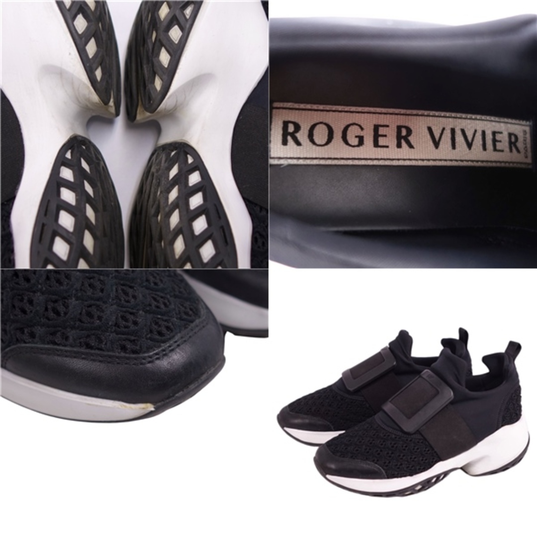 ROGER VIVIER(ロジェヴィヴィエ)のロジェヴィヴィエ Roger Vivier スニーカー スリッポン VIV RUN ヴィヴ ラン スクエアバックル ランスニーカー シューズ レディース 36(23cm相当) ブラック レディースの靴/シューズ(スニーカー)の商品写真