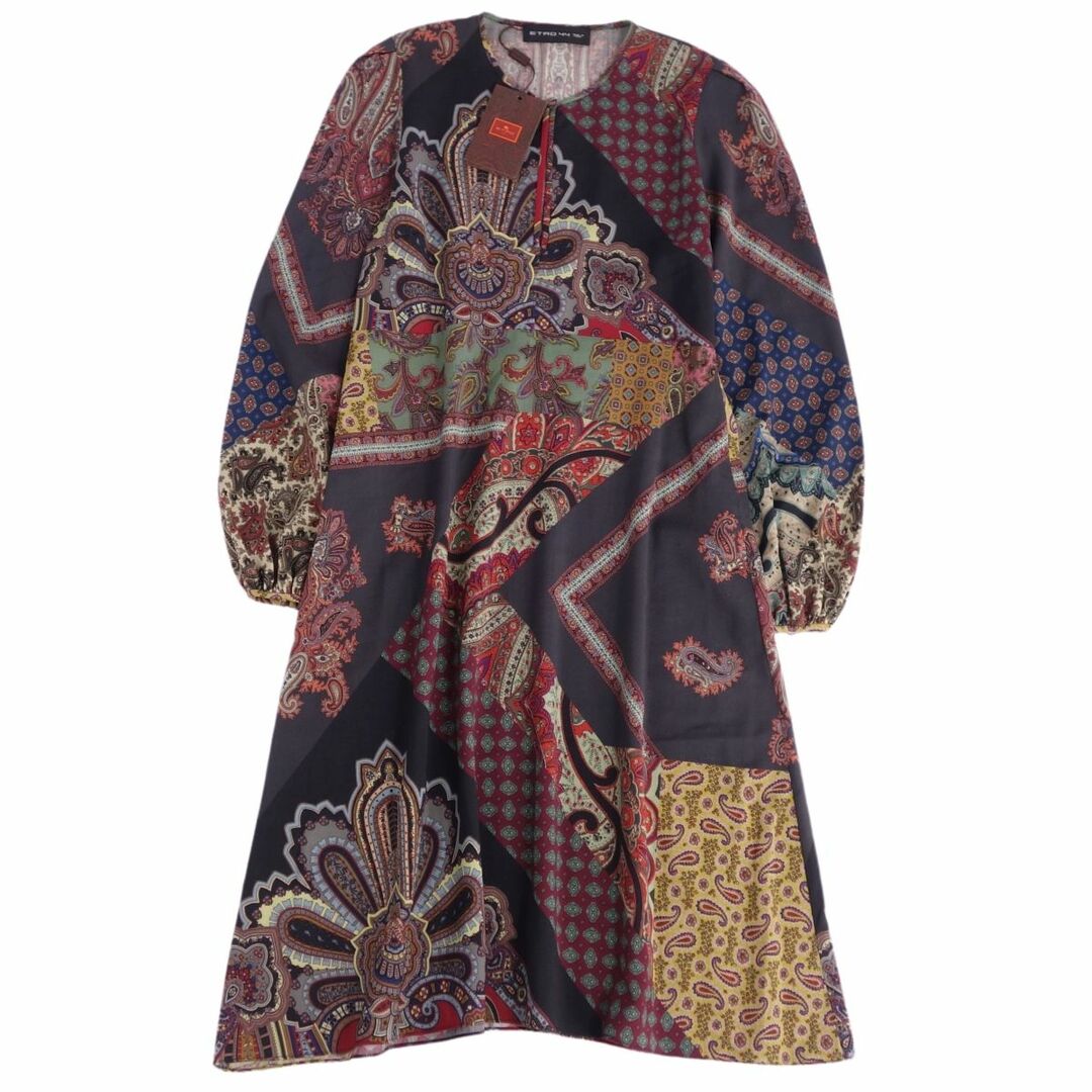 ETRO(エトロ)の未使用 エトロ ETRO ワンピース ドレス ロングスリーブ 長袖 ペイズリー柄 ウール トップス レディース 44(L相当) マルチカラー レディースのワンピース(ひざ丈ワンピース)の商品写真