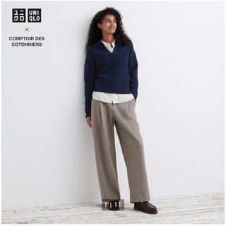 ユニクロ(UNIQLO)のブラッシュドジャージータックワイドパンツ(その他)