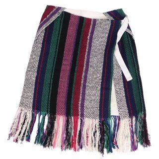 サカイ(sacai)のサカイ Sacai スカート ラップスカート ひざ丈 フリンジ コットン ボトムス レディース 1(S相当) マルチカラー(ひざ丈スカート)