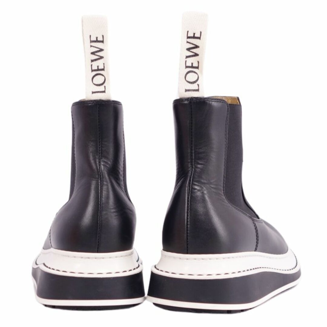 LOEWE(ロエベ)の美品 ロエベ LOEWE ブーツ チェルシーブーツ サイドゴア カーフレザー シューズ 靴 レディース 36(23cm相当) ブラック/ホワイト レディースの靴/シューズ(ブーツ)の商品写真