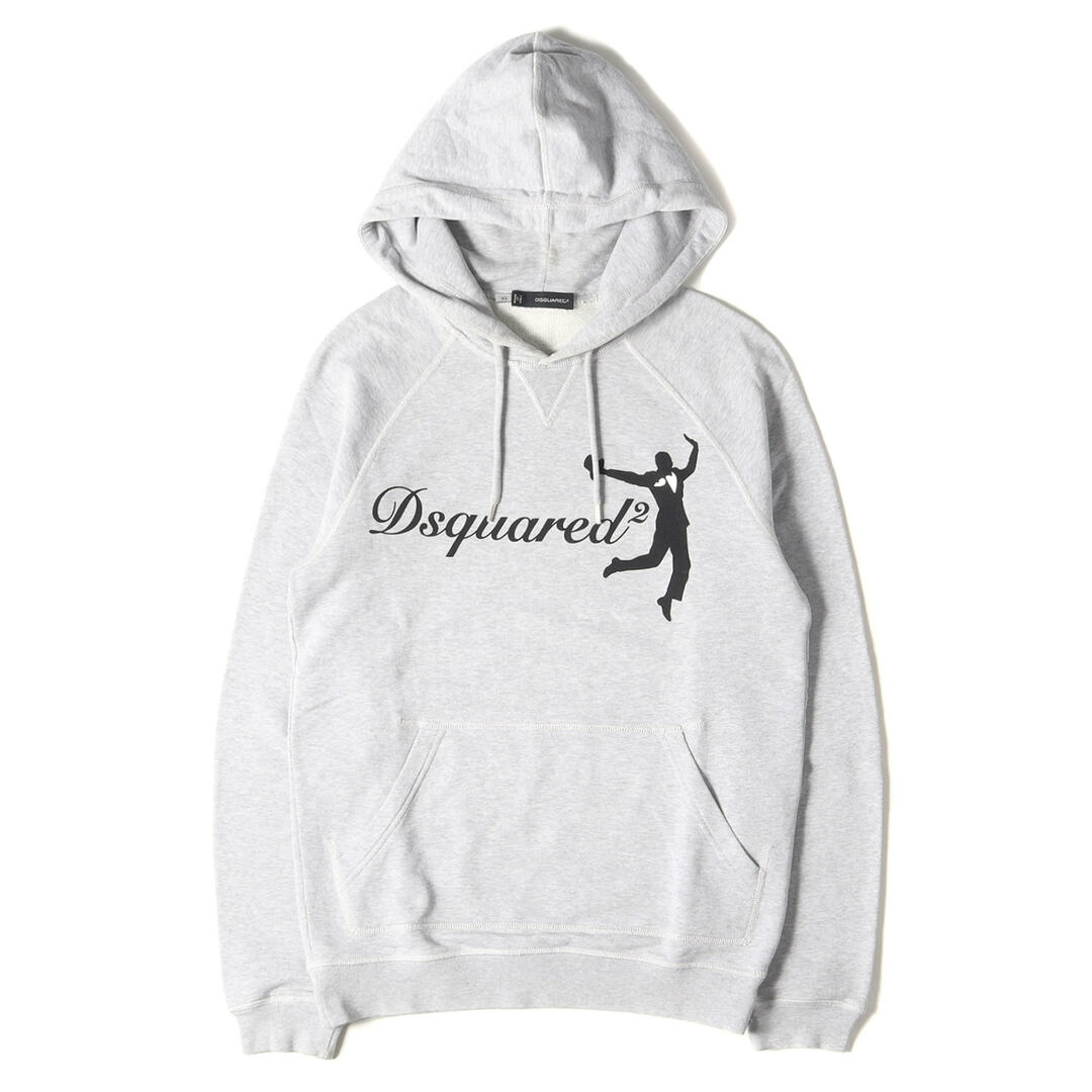 DSQUARED2 ディースクエアード パーカー サイズ:XS 09AW ロゴ グラフィック スウェット パーカー 71 GP274 トップス  フーディー プルオーバー 裏毛 ここのえ アーカイブ ヘザーグレー イタリア製 【メンズ】【中古】 | フリマアプリ ラクマ