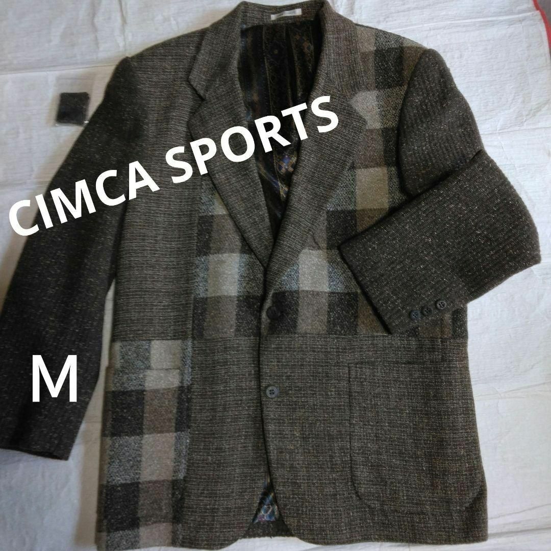 【希少】 CIMCA SPORTS　お洒落　裏地も素敵！　毛・絹・他 混紡　M メンズのジャケット/アウター(テーラードジャケット)の商品写真