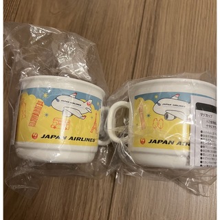 ジャル(ニホンコウクウ)(JAL(日本航空))のJAL コップと巾着（黄色）(マグカップ)