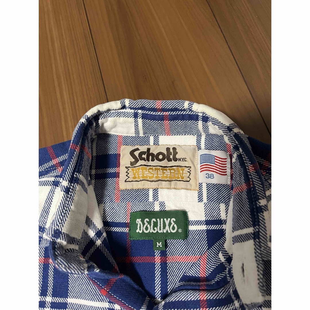 schott(ショット)のSchott × Deluxe 厚手チェックシャツ ネルシャツ サイズ38 メンズのトップス(シャツ)の商品写真