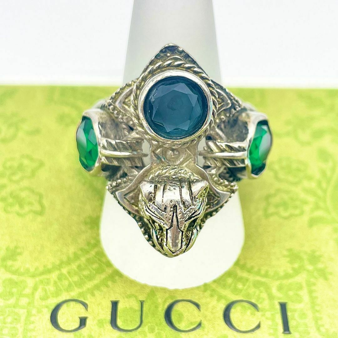 Gucci(グッチ)の21号　GUCCI マルチカラー ストーン リング アンガーフォレスト　グッチ メンズのアクセサリー(リング(指輪))の商品写真